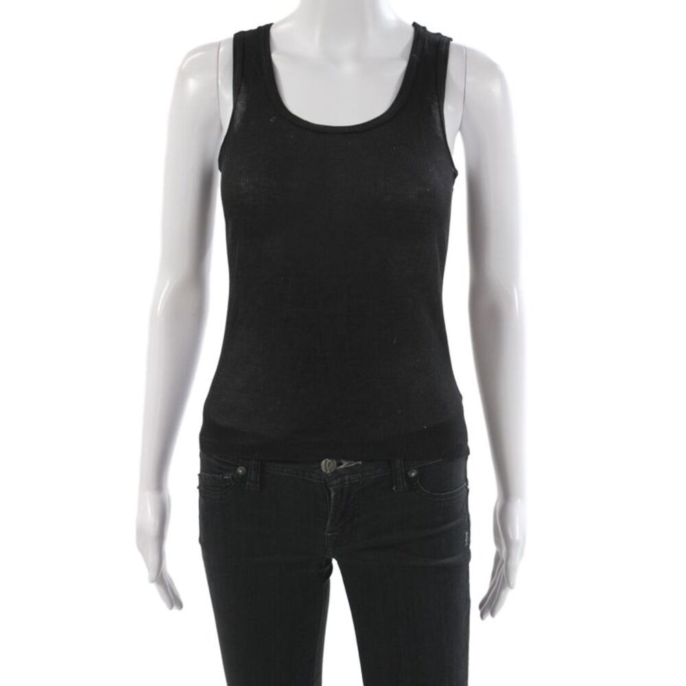 Mimi & Coco Womens Basic Sleeveless Scoop Neck Tank Black Size S